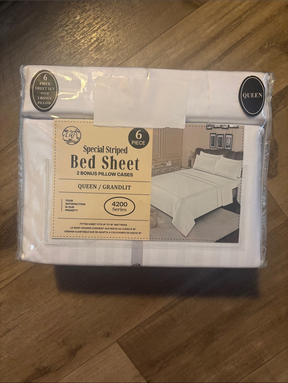 Special Striped Bed Sheet Set - Queen - White